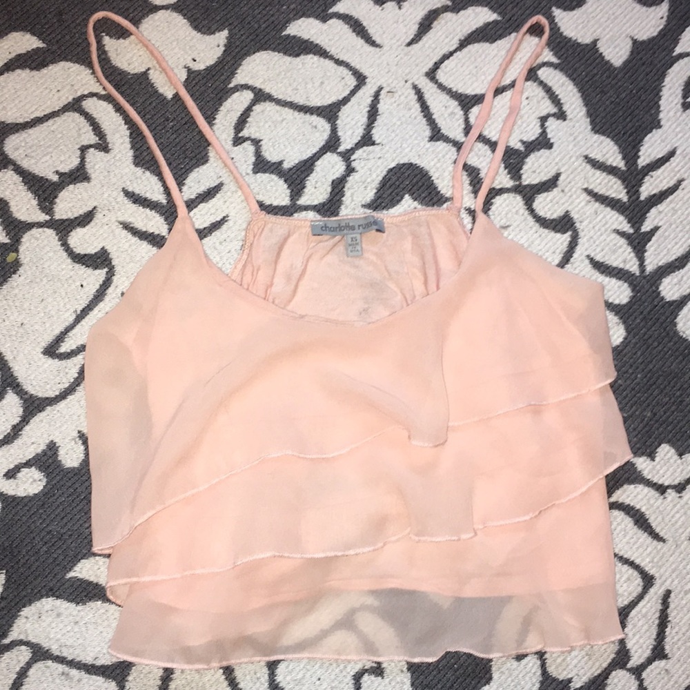 Ruffle Coral Crop Top